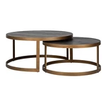 Blackbone metal bronz - fekete dohányzóasztal - 91,5 cm