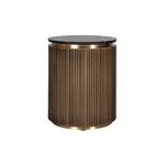 Ironville fekete márvány - arany dohányzóasztal - 61 cm