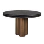 Kép 1/2 - Macaron fekete-bronz tölgyfa-fém étkezőasztal - 130 cm