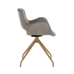 Kép 2/5 - Sierra sötétszürke bársony szék arany lábbakkal - 82 cm