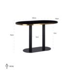Kép 5/5 - Zenza fekete márvány - arany étkezőasztal - 120 cm