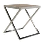 Kép 1/5 - Redmond fa-ezüst kanapéasztal - 60 cm