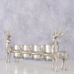Kép 2/2 - Ezüst szarvasok - gyertyatartókkal - 40 cm
