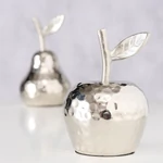 Kép 2/8 - Ezüst alma és körte dísz - 2 db