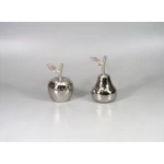 Kép 6/8 - Ezüst alma és körte dísz - 2 db