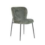 Kép 1/7 - Darby khaki zöld bársony szék fekete lábbakkal - 85 cm