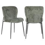 Kép 2/7 - Darby khaki zöld bársony szék fekete lábbakkal - 85 cm