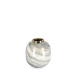 Kép 1/2 - Marsha váza fehér-szürke-arany - 17 cm