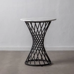 Kép 1/8 - Leon fekete kanapéasztal márvány asztallappal - 75,5 cm