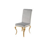 Kép 6/7 - Modern barokk szürke bársony szék arany lábakkal