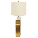 Kép 3/5 - Liliana arany és fehér márvány asztali lámpa - 74 cm