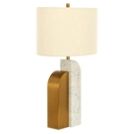 Kép 1/5 - Liliana arany és fehér márvány asztali lámpa - 74 cm