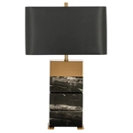 Kép 2/4 - Serena fekete márvány asztali lámpa - 66 cm