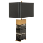 Kép 1/4 - Serena fekete márvány asztali lámpa - 66 cm