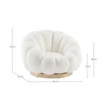 Kép 3/8 - FLOREL fehér forgó fotel