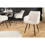 Kép 2/10 - AVIGNON fehér chenille forgószék