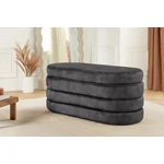 Kép 2/9 - VOQUE szürke bársony pad tárolóval 115 cm