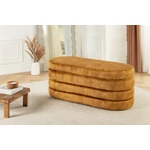 Kép 3/8 - VOQUE mustársárga bársony pad tárolóval 115 cm