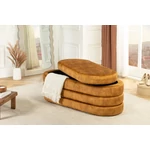 Kép 4/8 - VOQUE mustársárga bársony pad tárolóval 115 cm