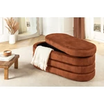Kép 5/8 - VOQUE rozsdabarna bársony pad tárolóval 115 cm