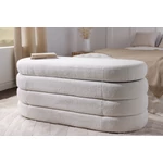 Kép 2/11 - VOQUE fehér bouclé pad tárolóval 115 cm