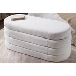 Kép 3/11 - VOQUE fehér bouclé pad tárolóval 115 cm