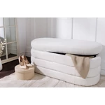 Kép 4/11 - VOQUE fehér bouclé pad tárolóval 115 cm