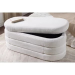 Kép 5/11 - VOQUE fehér bouclé pad tárolóval 115 cm