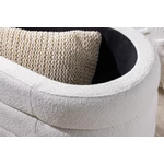 Kép 7/11 - VOQUE fehér bouclé pad tárolóval 115 cm