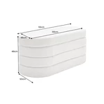 Kép 11/11 - VOQUE fehér bouclé pad tárolóval 115 cm
