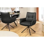 Kép 2/10 - SIGNATURE fekete bőr forgószék