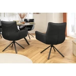 Kép 4/10 - SIGNATURE fekete bőr forgószék