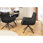 Kép 5/10 - SIGNATURE fekete bőr forgószék