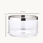 Kép 5/5 - Vigo üvegedény/tál platina peremmel - 18 cm