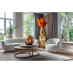 Kép 10/10 - Jago fehér bouclé fotel - arany lábbal