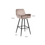 Kép 7/7 - Linsey khaki bársony bárszék - 2 db-os szett