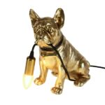 Kép 1/5 - Francis asztali lámpa, francia bulldog - arany