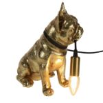 Kép 5/5 - Francis asztali lámpa, francia bulldog - arany