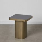 Kép 1/4 - Dania fekete-arany dohányzóasztal üveg asztallappal - 45 cm