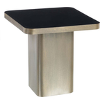 Kép 3/4 - Dania fekete-arany dohányzóasztal üveg asztallappal - 51 cm