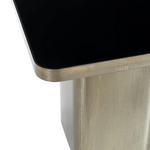 Kép 4/4 - Dania fekete-arany dohányzóasztal üveg asztallappal - 51 cm