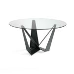Kép 1/4 - Narella üveg és fekete acél étkezőasztal - 150 cm