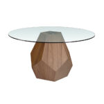 Kép 1/4 - Mauricio diófa és üveg étkezőasztal - 150 cm