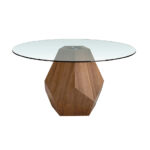 Kép 4/4 - Mauricio diófa és üveg étkezőasztal - 150 cm