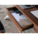 Kép 7/7 - Delmor diófa és acél íróasztal - 120 cm