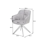 Kép 6/8 - EUPHORIA barna bársony forgószék fekete lábakkal