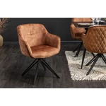 Kép 2/8 - EUPHORIA barna bársony forgószék fekete lábakkal