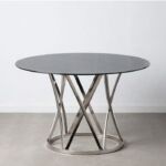 Kép 1/7 - Marbella ezüst étkezőasztal üveg asztallappal - 120 cm