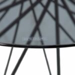 Kép 3/5 - Girona fekete dohányzóasztal üveg asztallappal - 70 cm