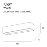 Kép 3/4 - KROM fali lámpa - méretek